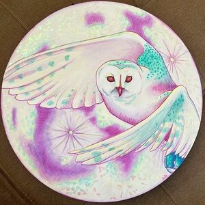 Original art “Luminescence” owl acrylic painting